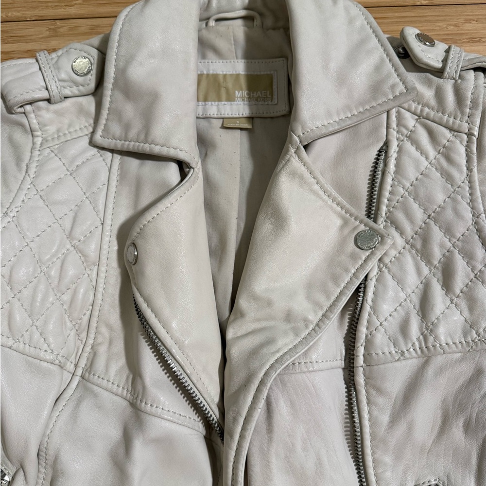 Off white leather jacket - Picture 3 of 6